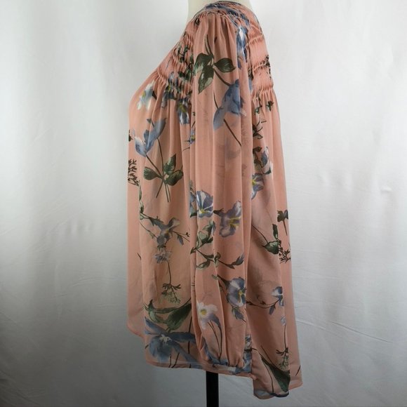 Joie Kanni 100% Silk Smocked Floral Print Blouse - Picture 8 of 8